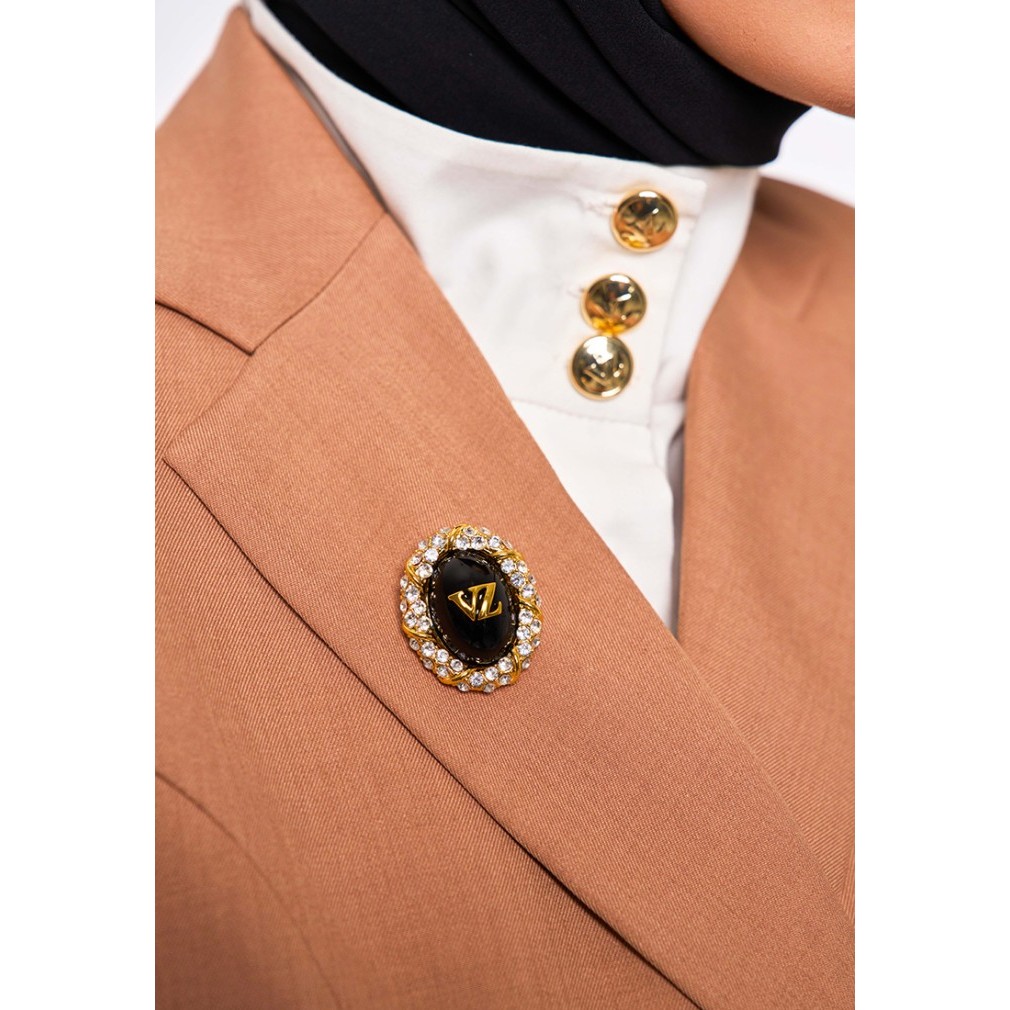 VZ Allure Brooch - Black Gold