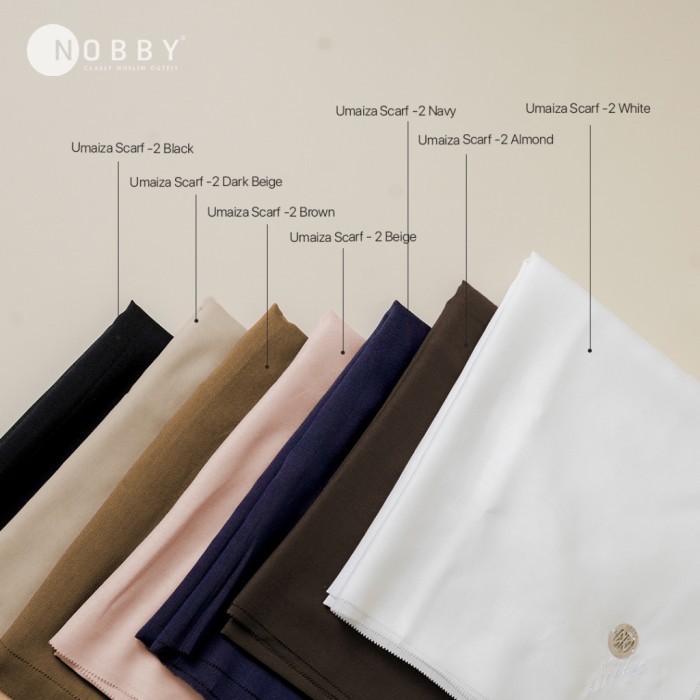 Nobby Umaiza Scarf 2 Hijab Segi Empat Polos Bahan Paris Voal