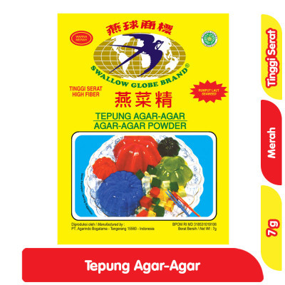 

Swallow Globe Tepung Agar-Agar Merah 7 g