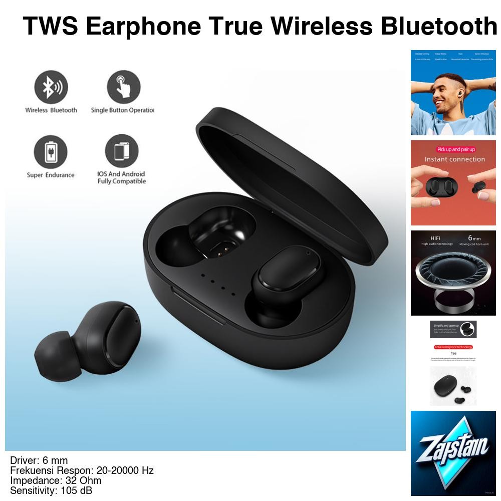 TWS Earphone True Wireless Bluetooth with Charging Dock - A6S
