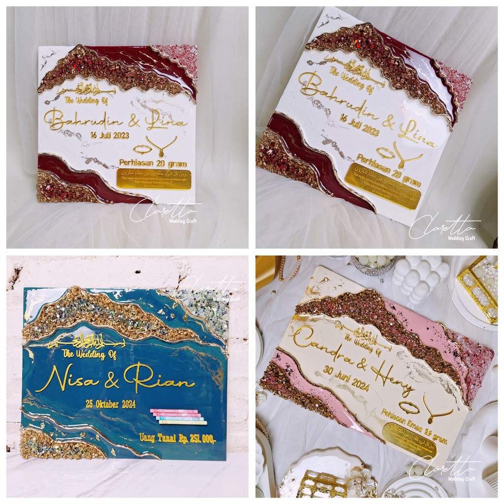 Dekorasi Mahar Resin Persegi mahar nikah
