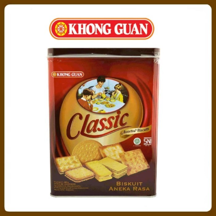 KHONG GUAN Classic Assorted Biskuit Aneka Rasa Kaleng 600 Gram