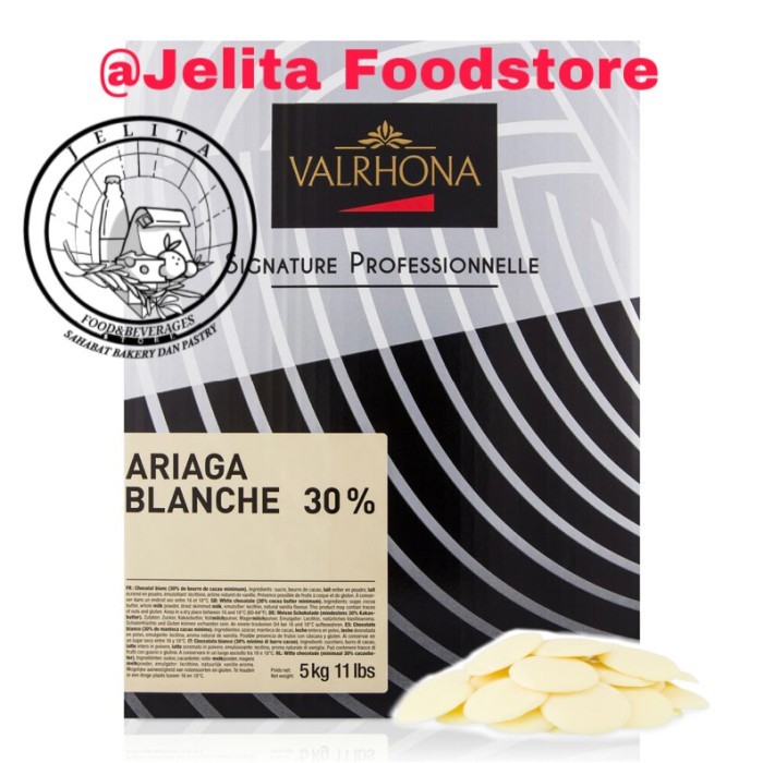 

Varlhona Ariaga 30% White Chocolate 500gr (coklat putih) cokelat