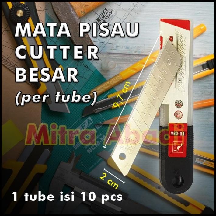 

REFILL Mata Pisau Cutter Ukuran Besar / Jumbo 18 mm ( 1 TUBE = 10 pcs)
