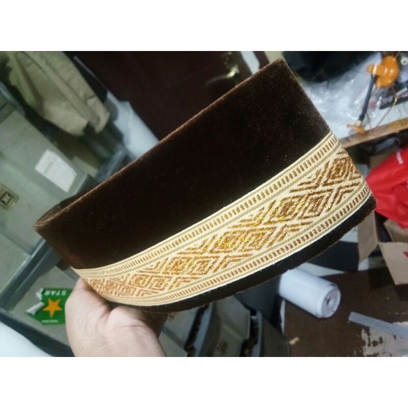 Peci songkok kopiah aceh warna coklat exclusive