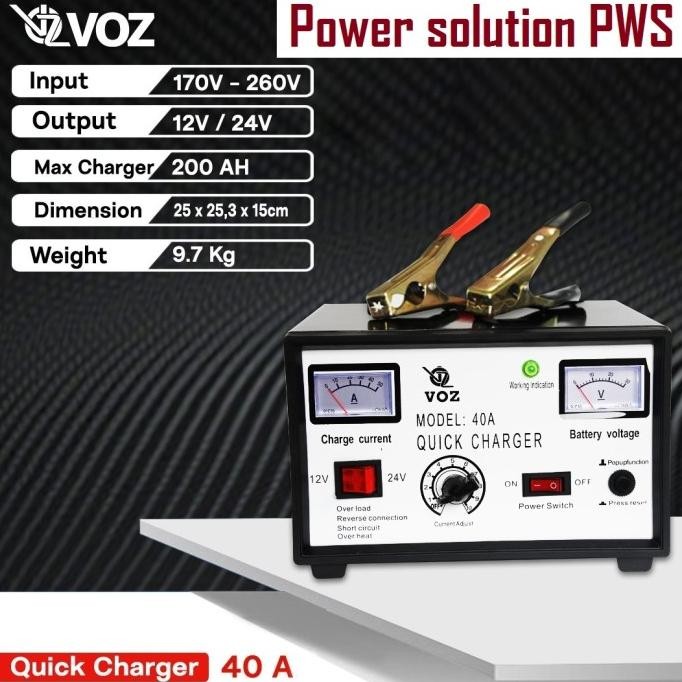 Charger Aki 40A Charger Mobil Motor Quick dan otomatis kualitas bagus [ CHETKI ]
