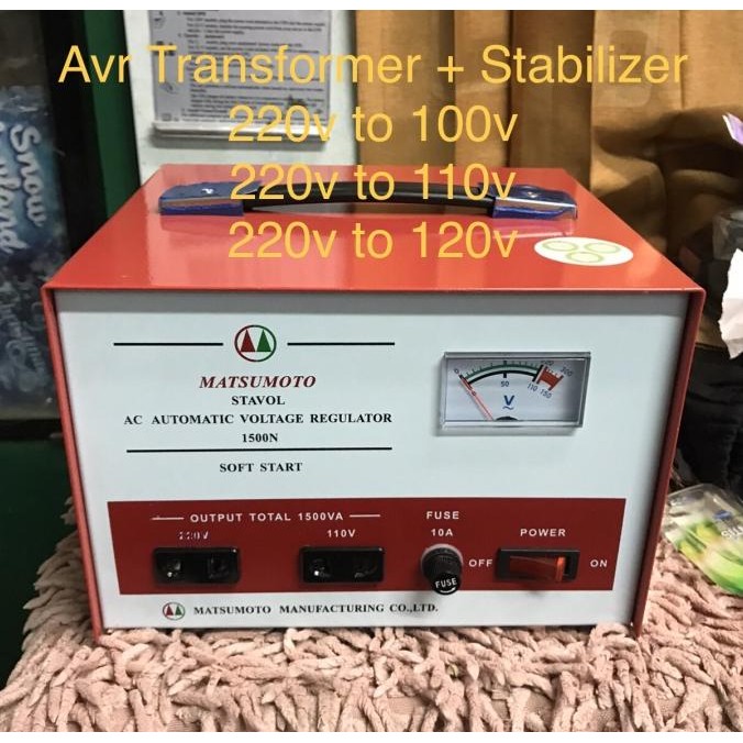 Avr transformer + stabilizer 1500W 220v ke 120v 220v ke 110v 220v moto [ CHETKI ]