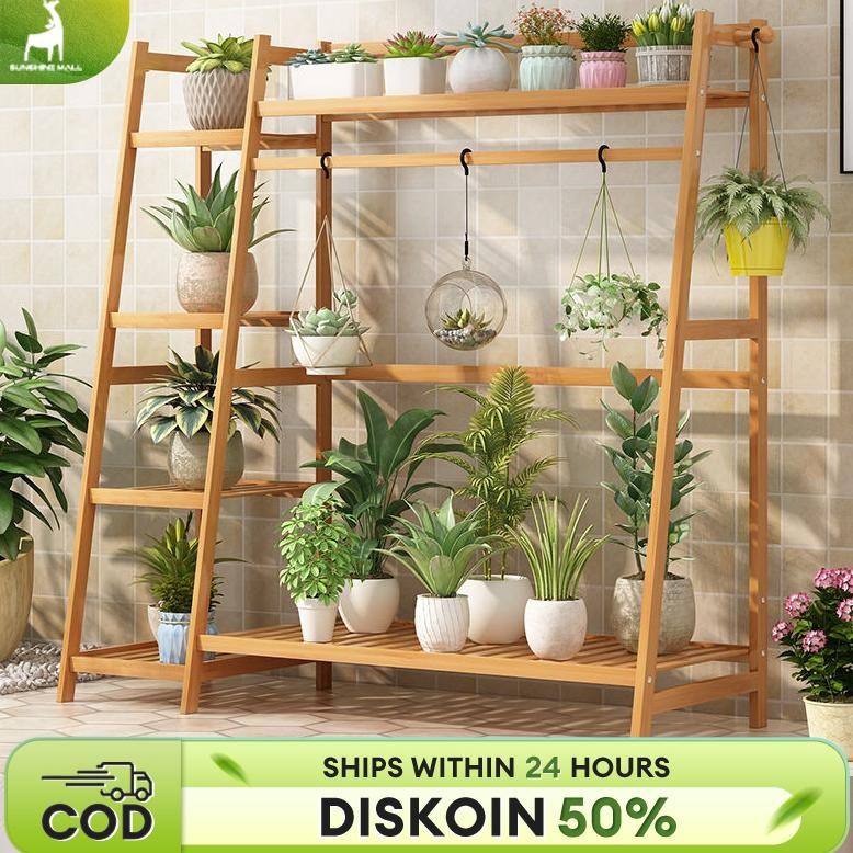 Rak Bunga 4 Susun Rak Bunga 150cm Tempat Bunga Raksasa Rak Taman Rak bunga kayu