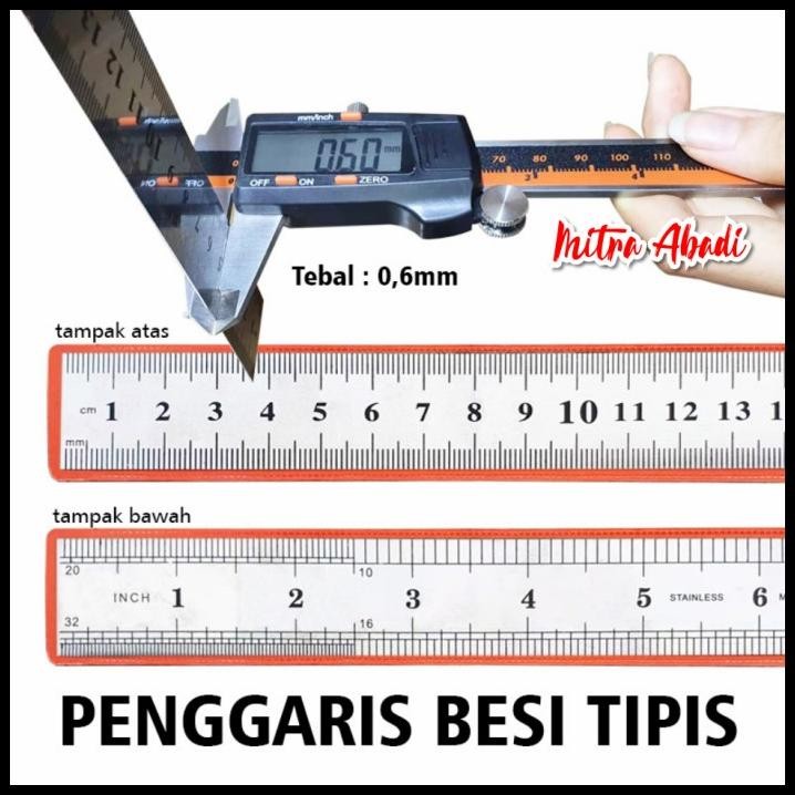 

Penggaris / Mistar Besi Stainless Steel TIPIS