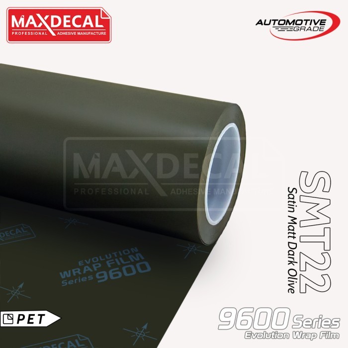 TERBARU MAXDECAL 9600 SMT22 Satin Matt DARK OLIVE Hijau Army Wrap