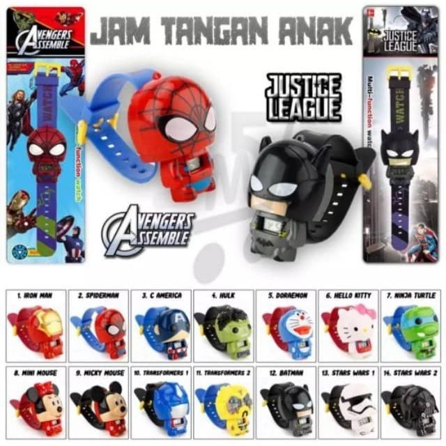 Jam Tangan Anak Karakter Kartun Murah Kepala Robot Superhero