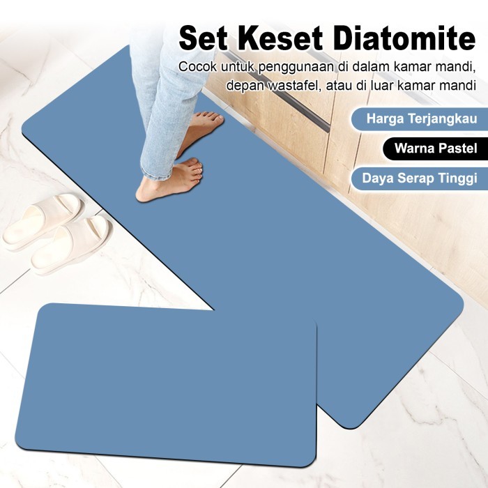 HOT SALE Keset Dapur 2 In 1 Diatomite Polos Super Tebal Diatomite Anti slip / Keset Lantai Isi 2