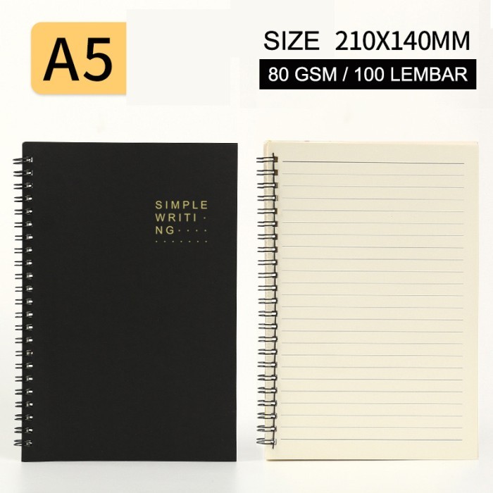 

Notebook Ring A5 Hard Cover Kertas Garis Buku Catatan - 5857