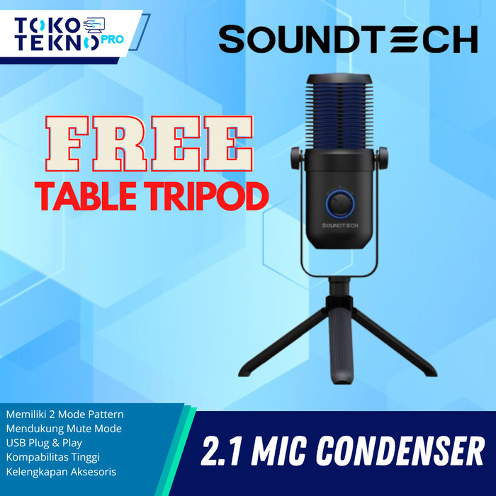 Soundtech 2.1 USB Condenser Microphone Cardioid for PC