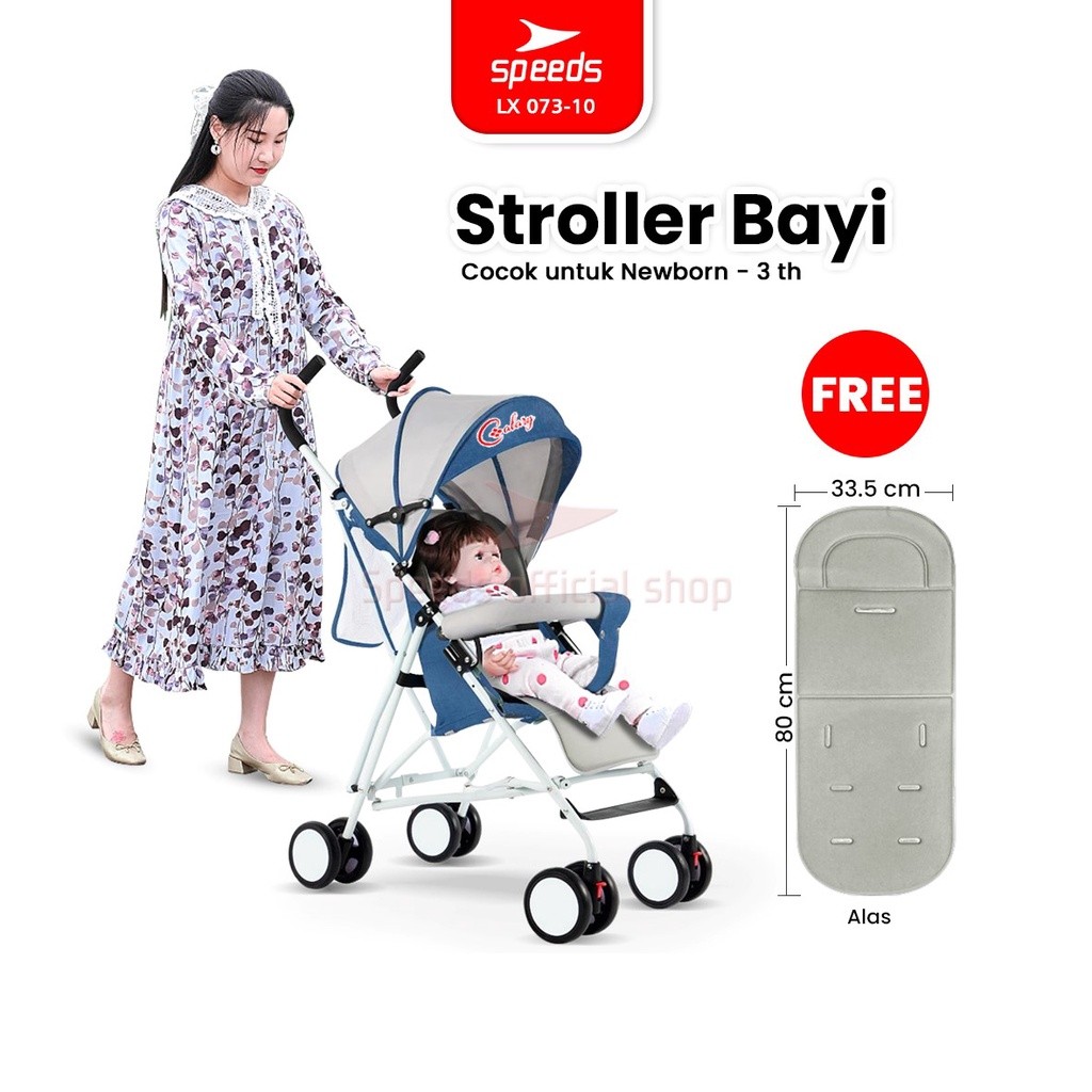 SPEEDS Stroller Kereta Dorong  Portabel Fitur Lengkap Anak Premium Bayi Kelambu Full Cover Traveling
