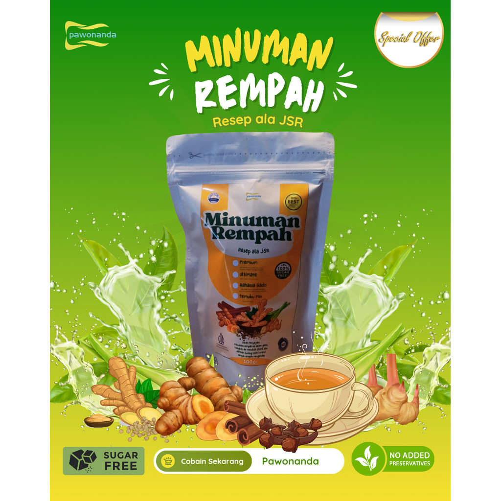 

Minuman Rempah Rimpang Mix Temulawak Kunyit atasi Nafsu Makan Anak atasi Magh Asam Lambung