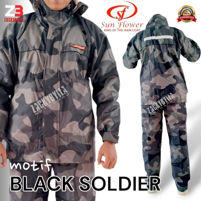 Jas Hujan Sunflower Motif Original Setelan Jaket dan Celana