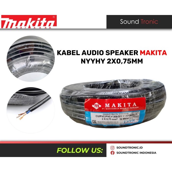 TERBARU Kabel Audio Speaker 2x0,75 NYYHY Makita Speaker Audio 2x0.75 50meter