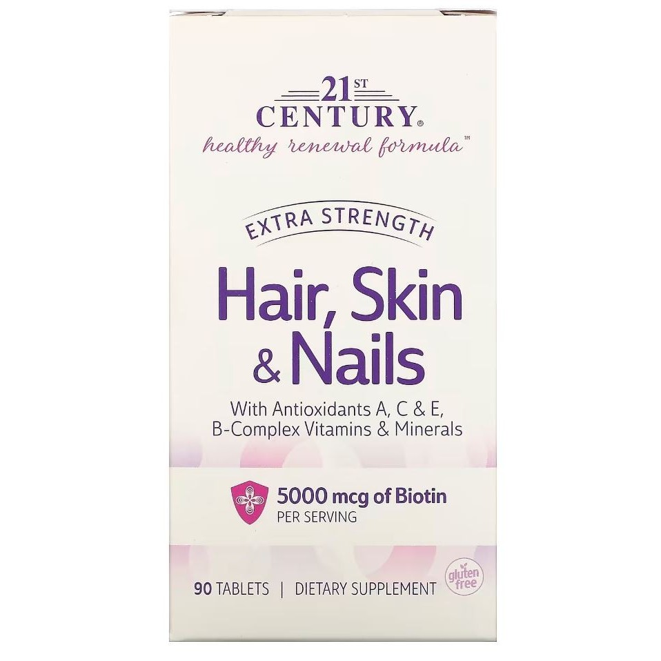 21st Century Extra Strength Hair Skin & Nails Biotin beauty USA
