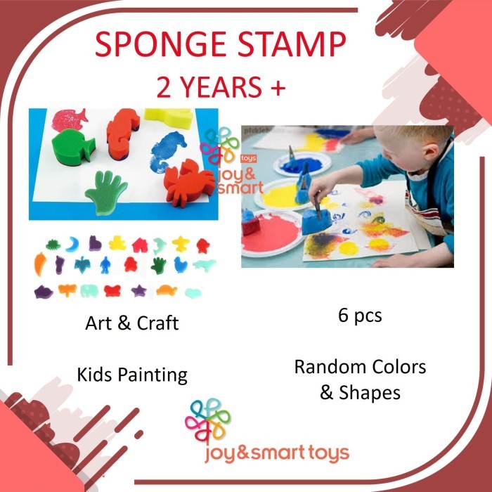 

JOY SMART TOYS SPONGE STAMP PAINTING 6 PCS ALAT LUKIS ANAK ART & CRAFT