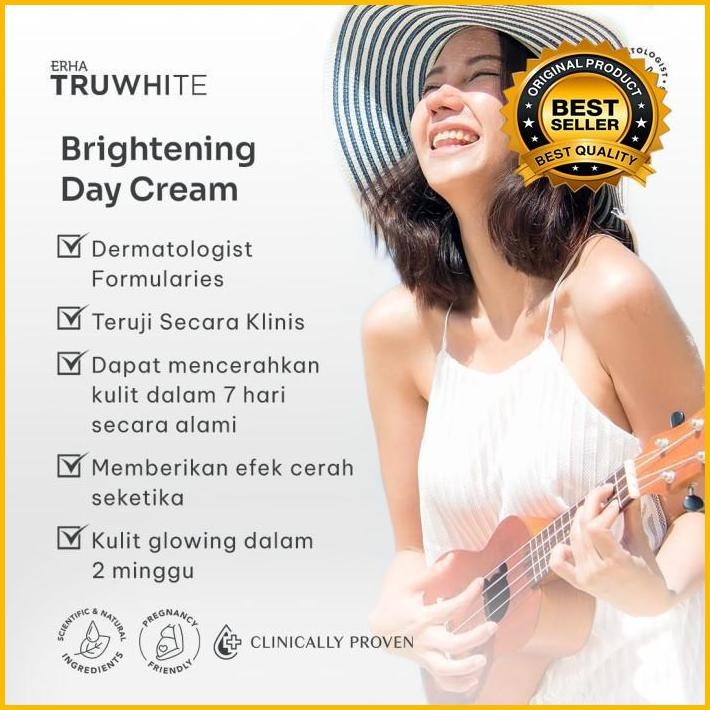 Erha Truwhite Arbutin & Panthenol Brightening Day Cream - Krim Siang Terlaris 100 % Original