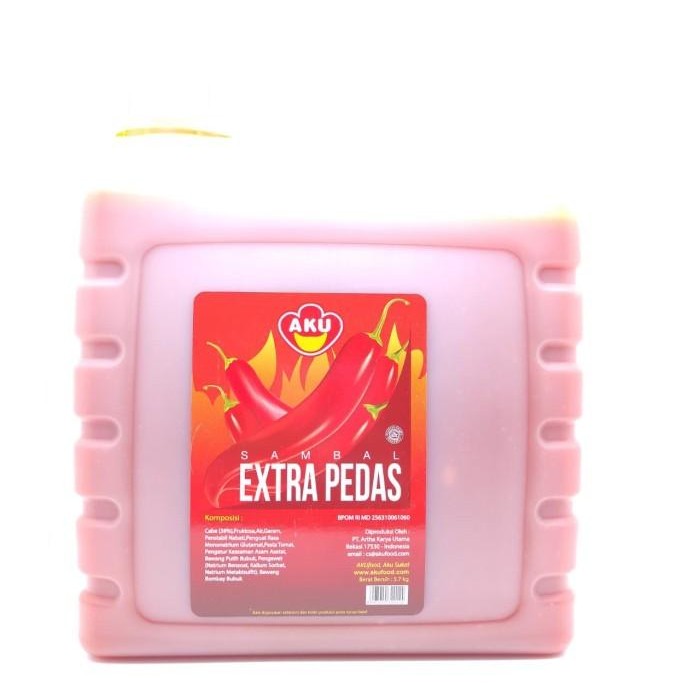 

Sambal Extra Pedas Aku Jerigen 5.7 Kg Terlaris 100 % Original