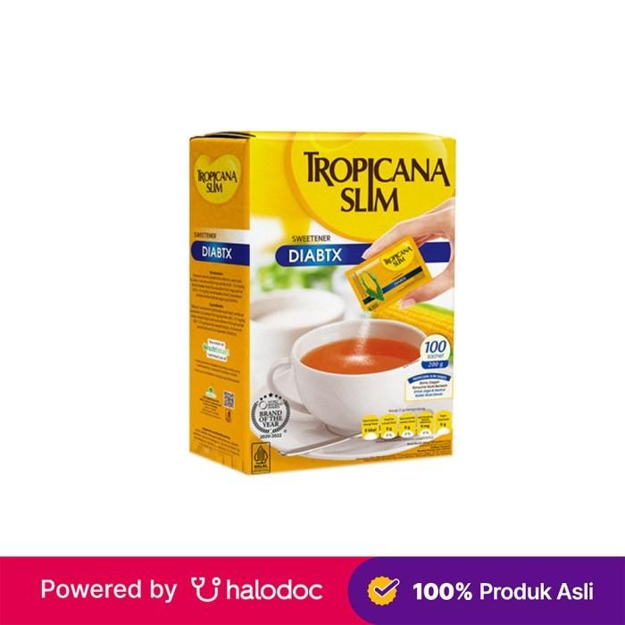 

Tropicana Slim Sweetener Diabtx 100 Sachet - Diabetes - Halodoc Termurah 100 % Original