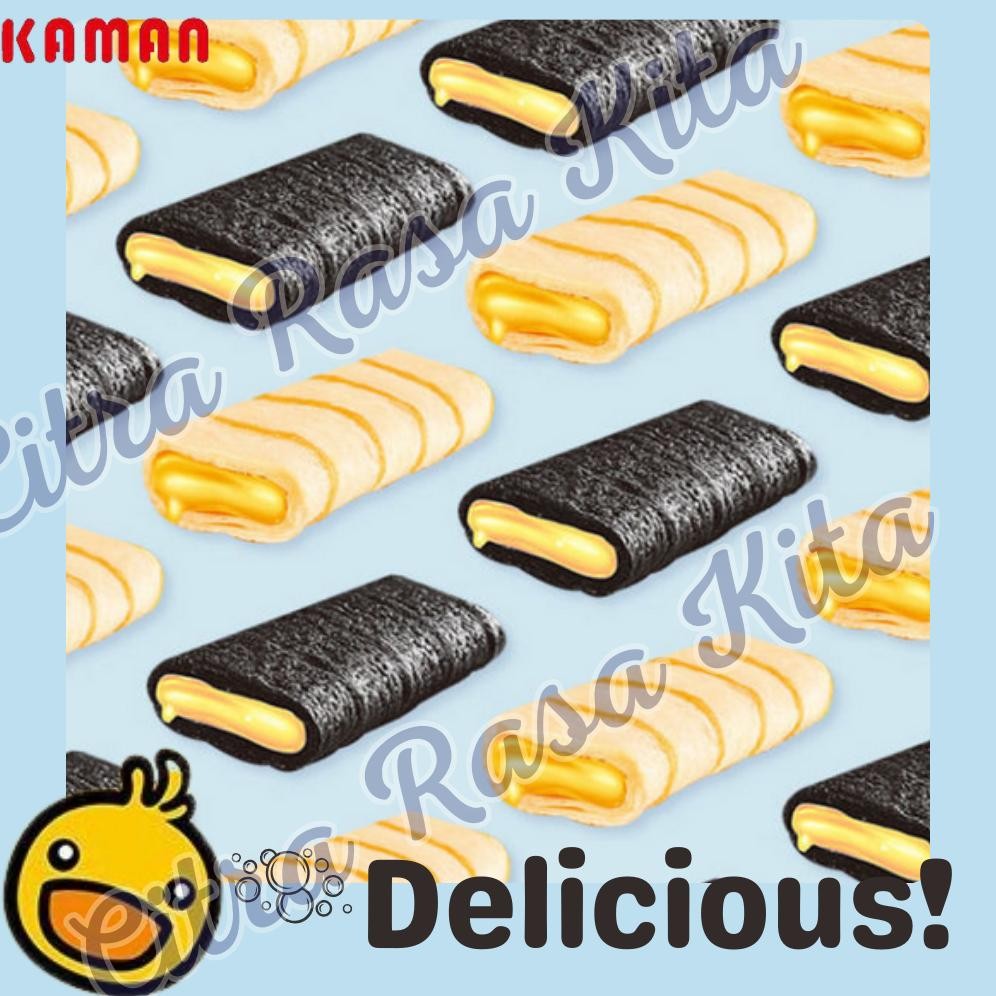 

Kaman Cemilan Makanan Ringan Kaman Egg Roll Bebek Salted Egg Yolk / Semprong Telur Asin