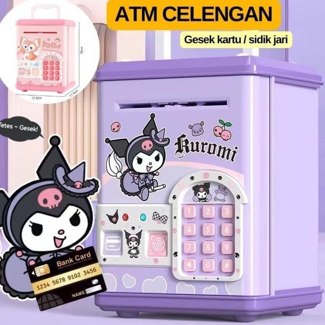 Celengan Anak Otomatis Fingerprint Elektrik Mainan Brankas Mini Sensor Sidik Jari Edukasi Hadiah Kad