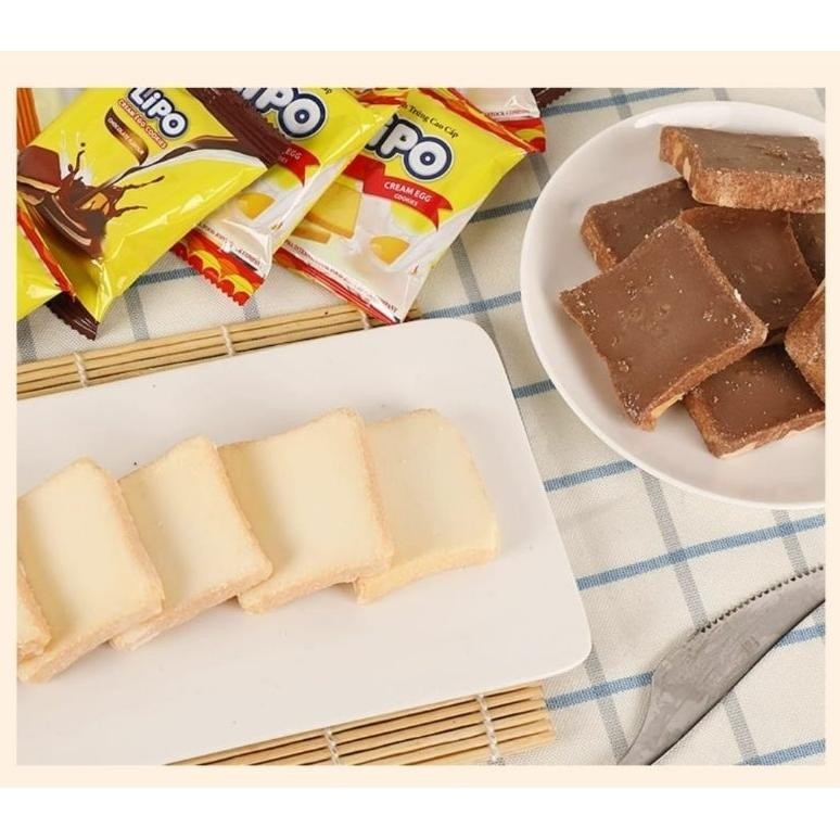

Cemilan Biskuit Lipo Cream Egg Cookies 300gr Vietnam(Isi 30 Sachet)Snack Biskuit Krim Vietnam/Wafer