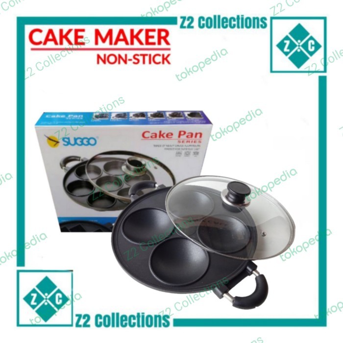 Suggo 4 cekung anti lengket wajan serabi loyang teflon surabi