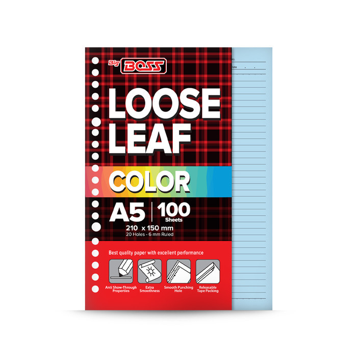 

BigBoss Loose Leaf A5 100 Lembar Blue BBO LL 100 A5 180