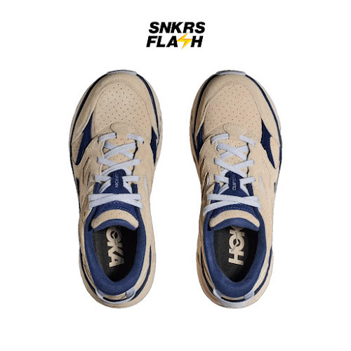 HOKA ONE ONE Clifton L Suede Oat Milk Blue Sepatu Lari Unisex - 1122571OTH - Size 37.3