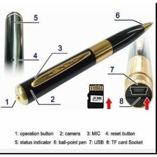 Pena perekam Suara + kamera spycam voice recorder pen sound recording spy cam voice recording S