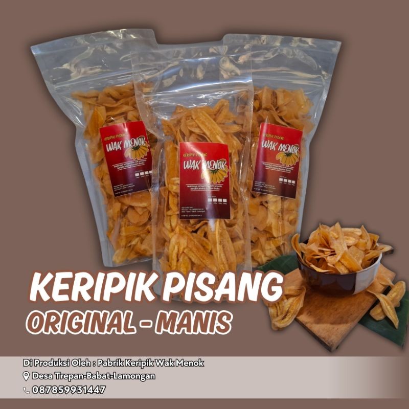 

500gr/ ½Kg Keripik Pisang WakMenok Original
