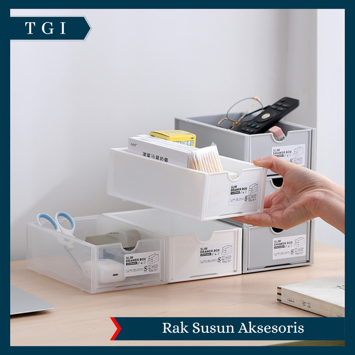 

TGI - RAK SUSUN ALAT TULIS ESTETIK MINIMALIS SLIM DRAWER STATIONERY