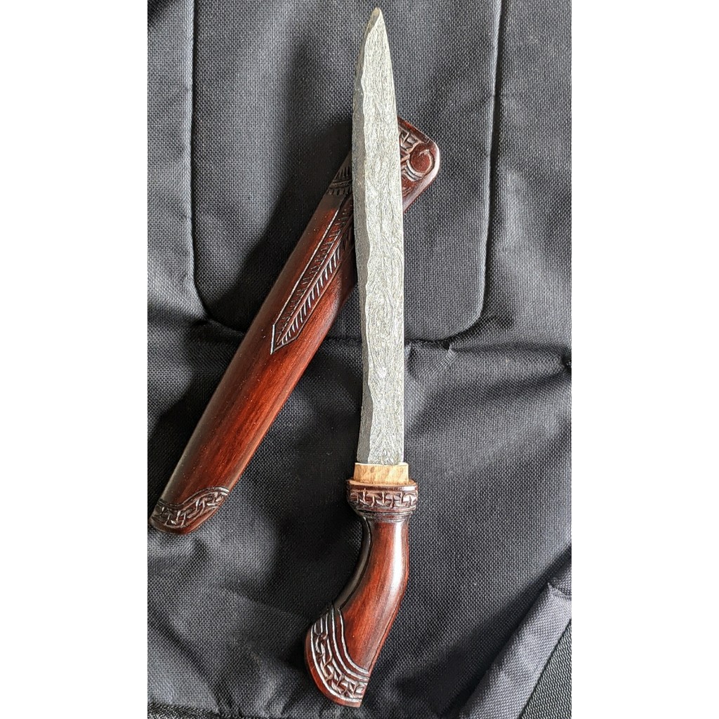 Koleksi Tradisional Badik Pusaka Bugis Makassar Pamor Ganggang Kanyut Ori Elegan Nyandhang Lengkap F