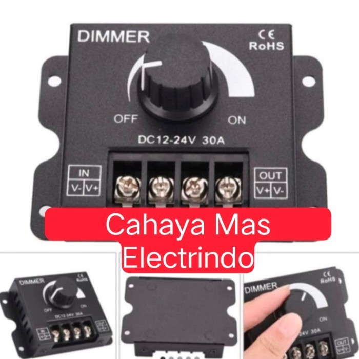 TERBARU DIMMER LED 30A 360W 12V-24V DIMMER LED STRIP DC 30A
