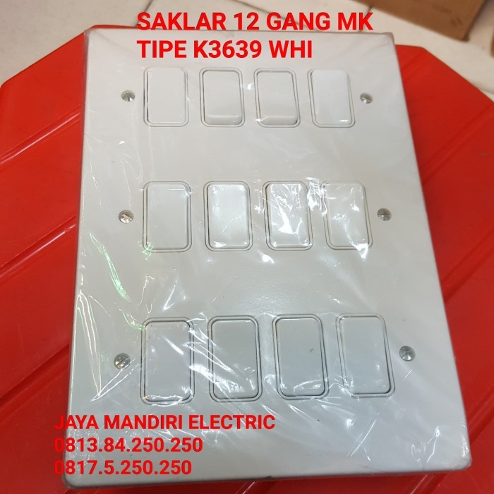 TERBARU SAKLAR 12 GANG MK K3639 WHI / K 3639 WHI BISA GRAB