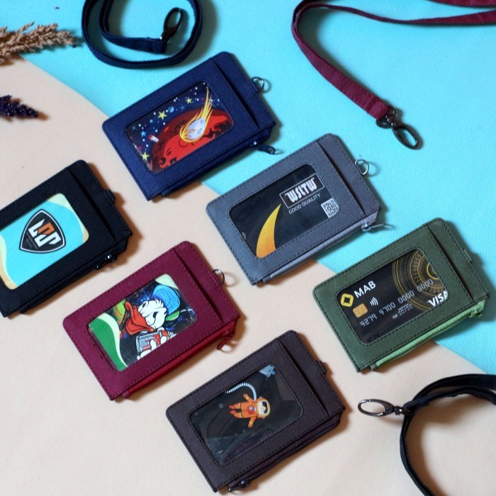 

Id Card Name Tag Holder Polos Gantungan Dompet ID Rensleting