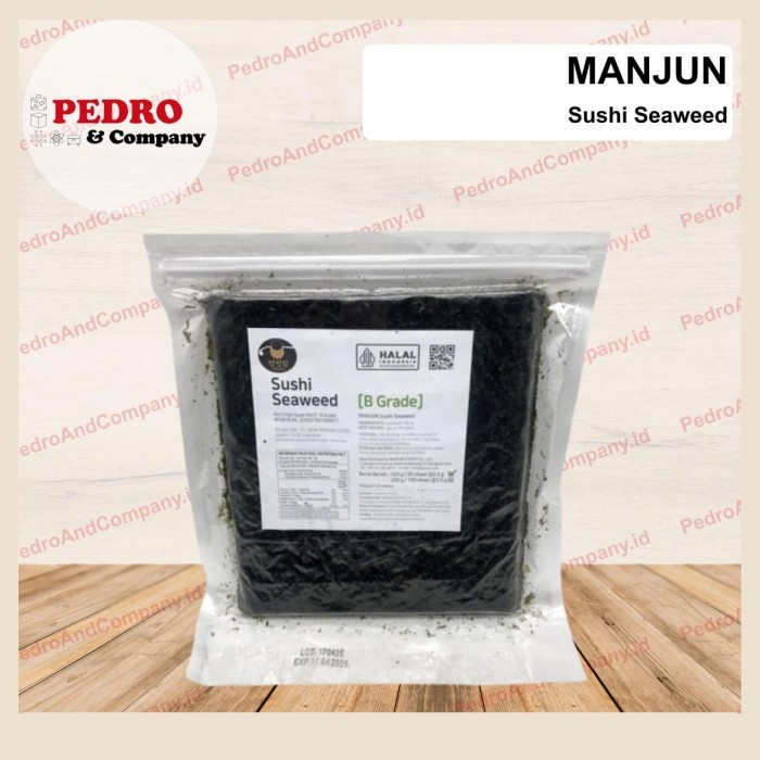 

MANJUN SUSHI SEAWEED NORI YAKI 125 GRAM 50 SHEET RUMPUT LAUT KERING 50 LEMBAR