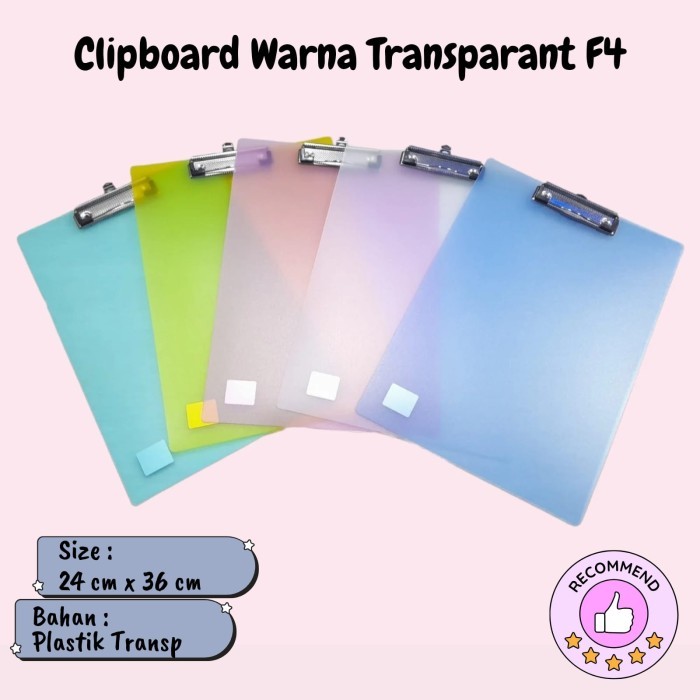 

Papan Jalan / Clipboard F4 / Alas Ujian / Papan Ujian / Clip Board A4