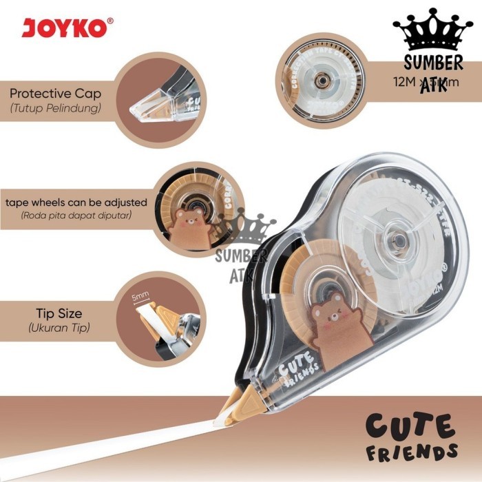 

Pita Koreksi Correction Tape Joyko Ct-522-Ctfr Cute Friends