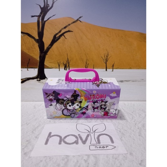 

Kotak Pensil Kode 3 Tingkat Metalik 3Dimensi/Pencil Case Password/Kota