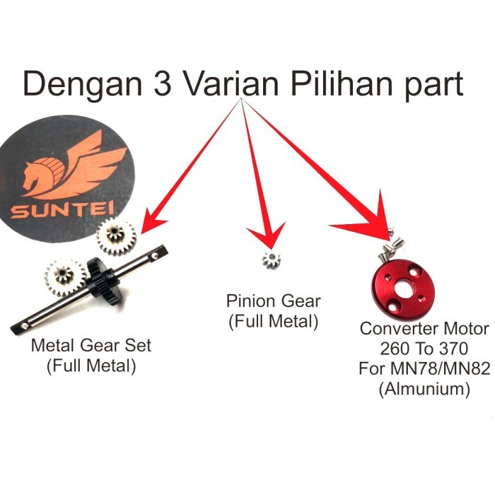 Upgrade Metal Part MN78 MN82 Pinion GearMotor MN78 MN82 Metal Gear Set MN78 Converter Motor 260 To