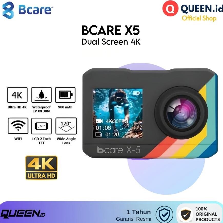 bib bcare x5 action camera 4k ultrahd 16mp dual lcd display - action camera bcare x5 dual screen gar