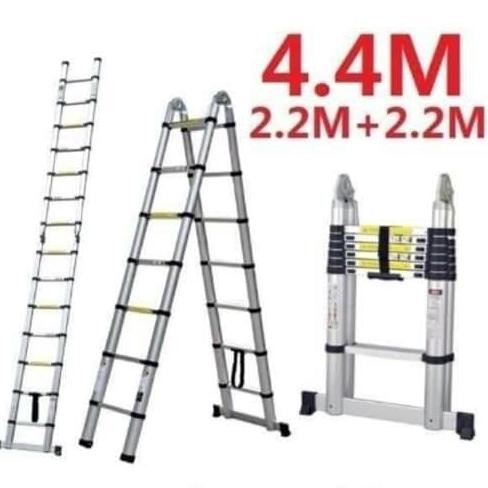 Terjangkau Tangga Teleskopik Double 4,4 Meter