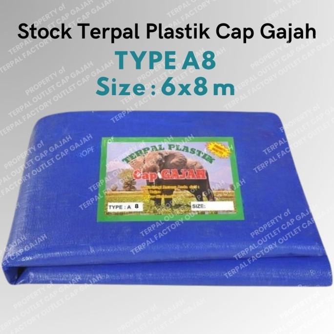 Terpal Plastik A8 Ukuran 6X8 Meter Merk Cap Gajah Premium