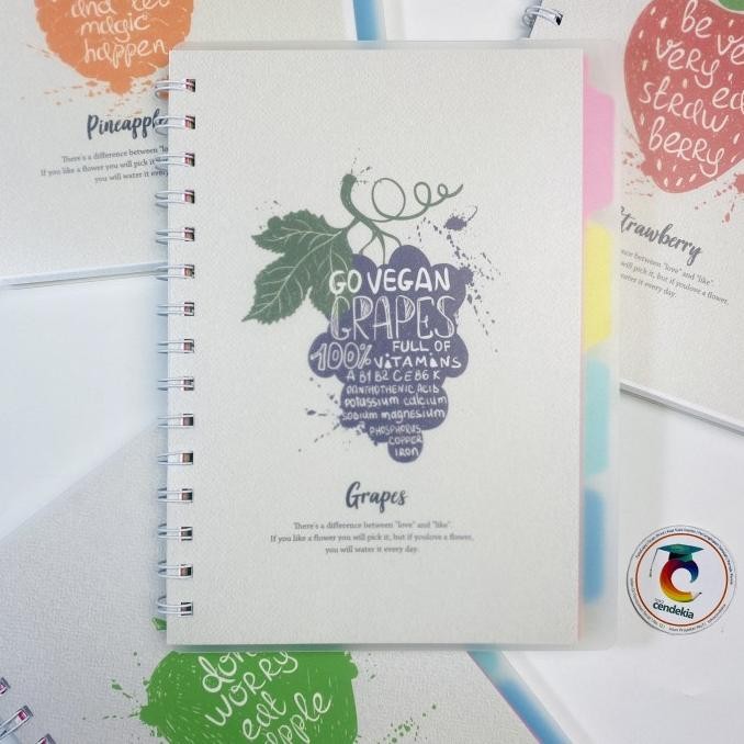 

<<<<<] Buku Notebook Spiral A5 JUNQIAN - Fruit Series A58013