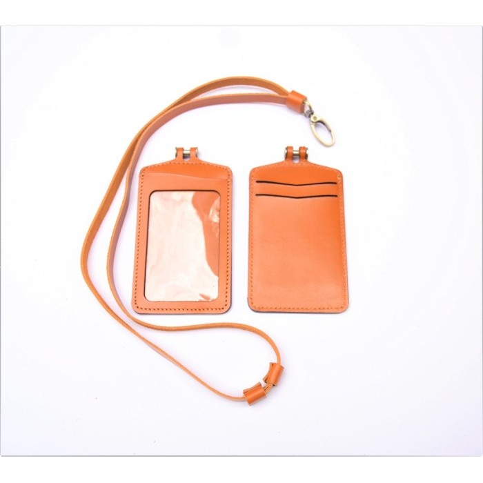 

ID Card Name Tag Holder Model Polos Cokelat